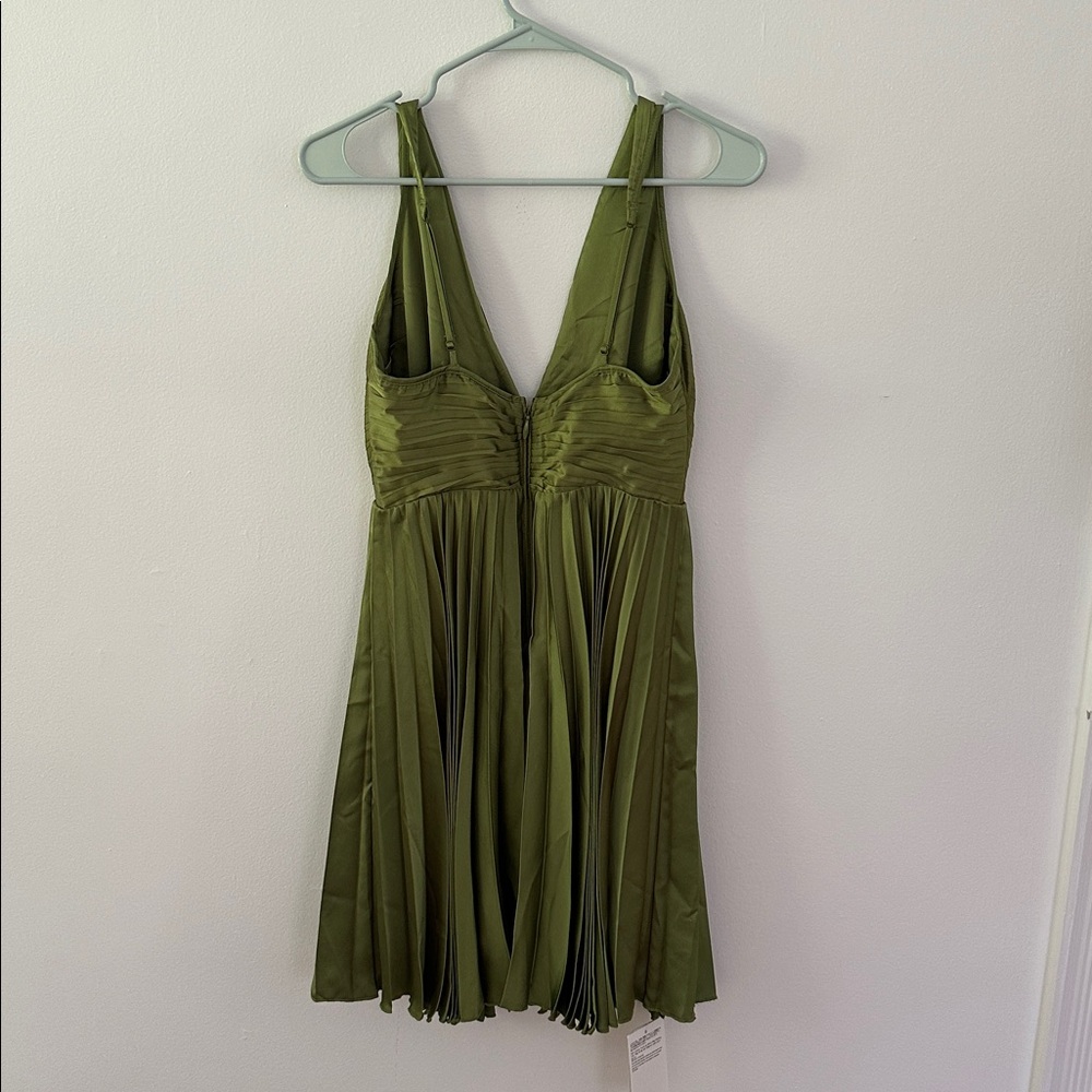 Abercrombie & Fitch Olive Green Cocktail Dress Size Small NWT - Picture 3 of 6
